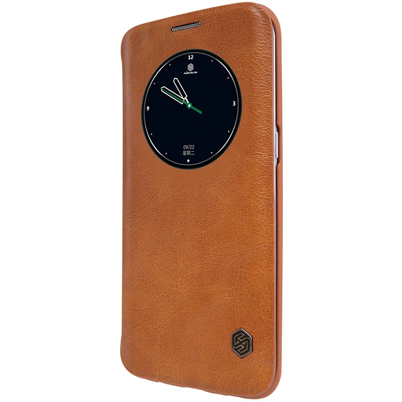 Nillkin for samsung s7 edge case cover 5.5 inch Vintage Qin Flip PU leather hard plastic back view window samrt wake up |