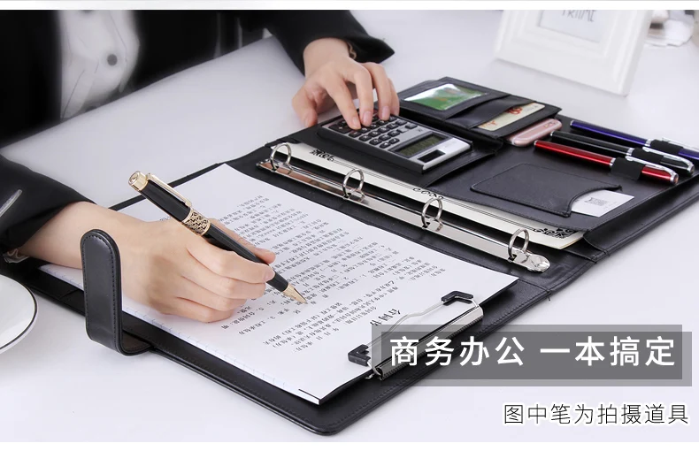 Винтажные A4 Кожа PU Padfolio мужские деловые договор управления застежка замок документ менеджер файл папка-портфель 1199b