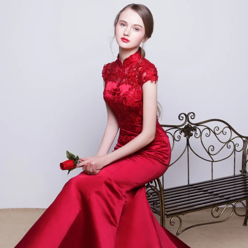 Кружевное Вечернее Платье Русалка Длинные платья для выпускного вечера 2019