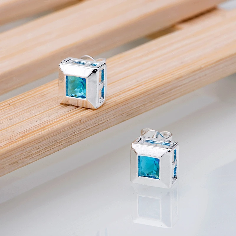 Серьги с зеленым камнем и серебряным покрытием ювелирные изделия 925 для женщин