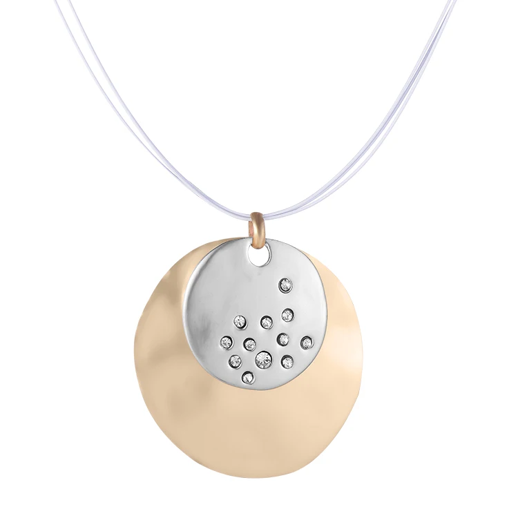 Новинка, ювелирные изделия Bijoux, романтическая подвеска, ожерелья для женщин, Луна, Круглый, серебряный цвет, эмаль, массивные ожерелья в винтажном стиле - Окраска металла: Silver Gold