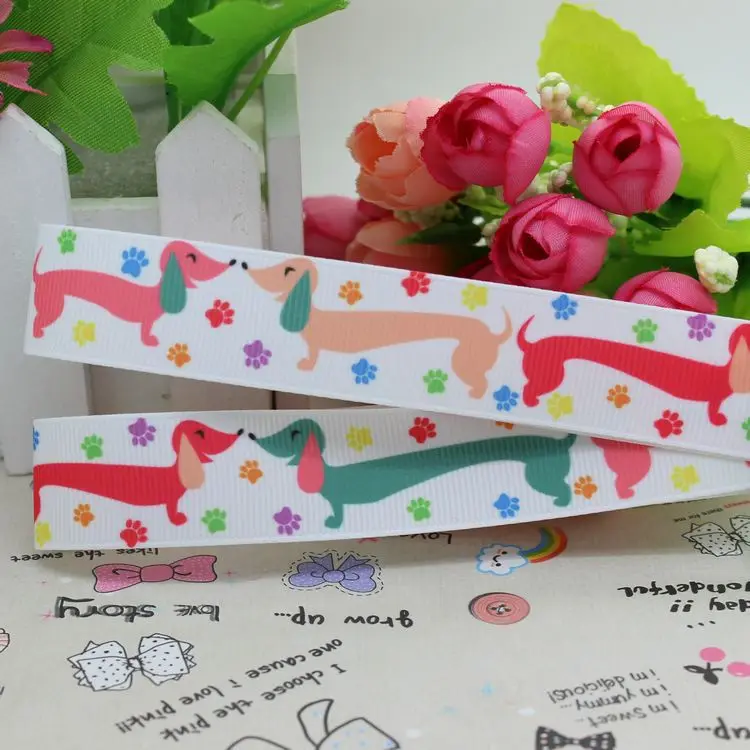 

DHK 7/8'' 5yards printed grosgrain ribbon hair bow diy party decoration OEM Wholesale 22mm C726
