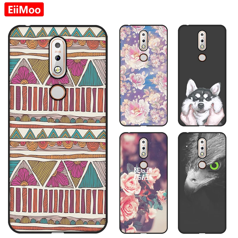Чехол для телефона EiiMoo Nokia 7 1 силиконовый чехол задняя крышка с милым мультяшным