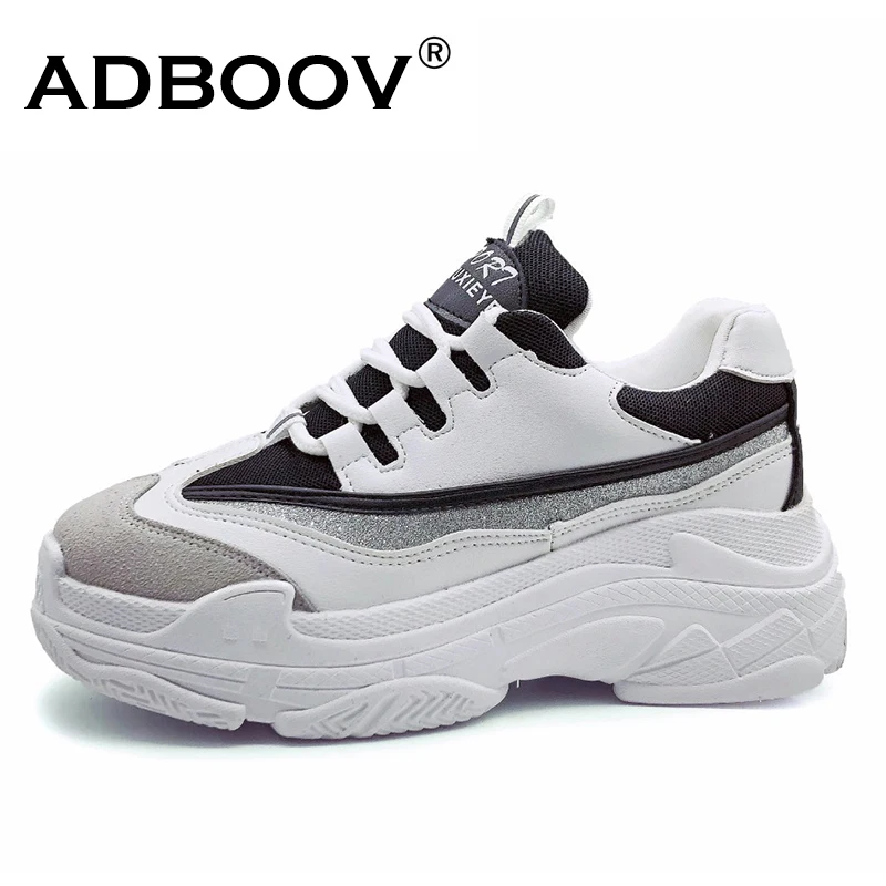 Женские кроссовки на платформе ADBOOV модные блестящие из искусственной кожи