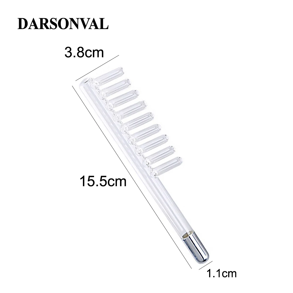 DARSONVAL 1 шт. высокочастотная Расческа для лица стеклянный трубчатый электрод