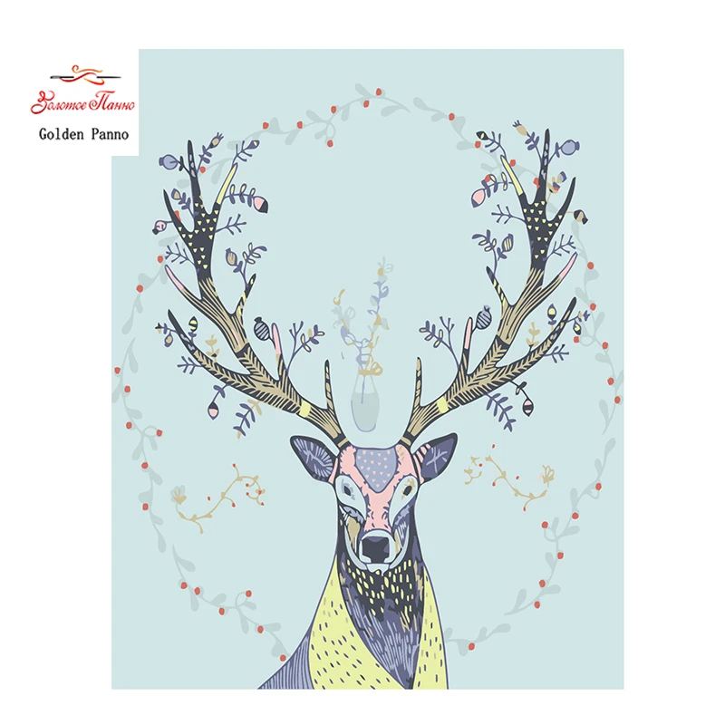 Golden Panno,Needlework,DIY DMC Cross stitch,Sets For Embroidery kit 14ct unprinted Camouflage deer cross-Stitching,christmas930