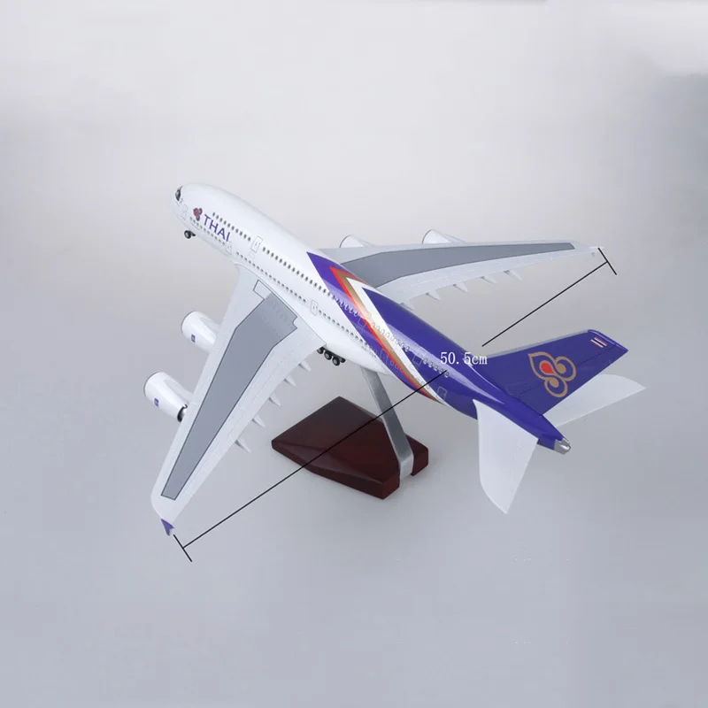 1/160 масштаб самолет Airbus A380 Таиланд Тайская авиакомпания модель с легкой литой