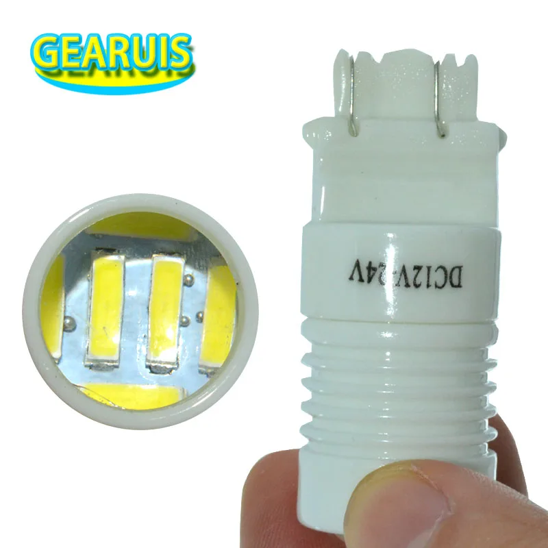 2 шт. T25 3156 3157 керамические линзы 6 SMD 7020 LED Вт P27/7 P27W автомобильные тормозные огни