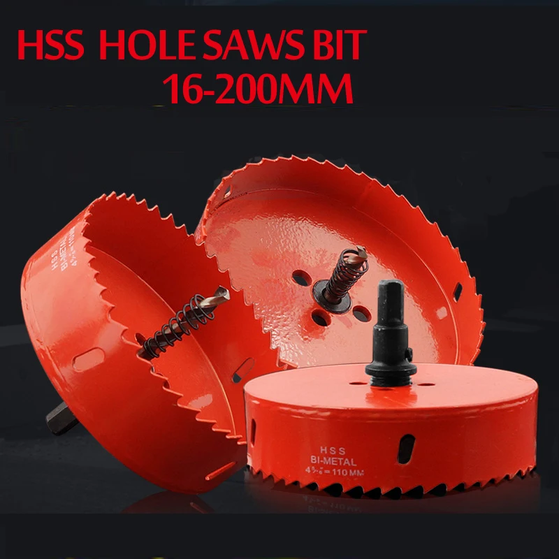 M42 16-200mm HSS Steel Drilling Hole Saw Drill Bit Cutter Bi-Metal for Aluminum Iron Stainless Steel DIY Wood Cutter Drill Bits