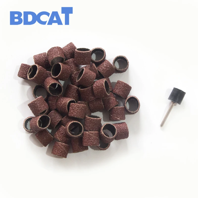 BDCAT 100 шт. шлифовальные ленты рукава и 2 оправы электрический шлифовальный круг