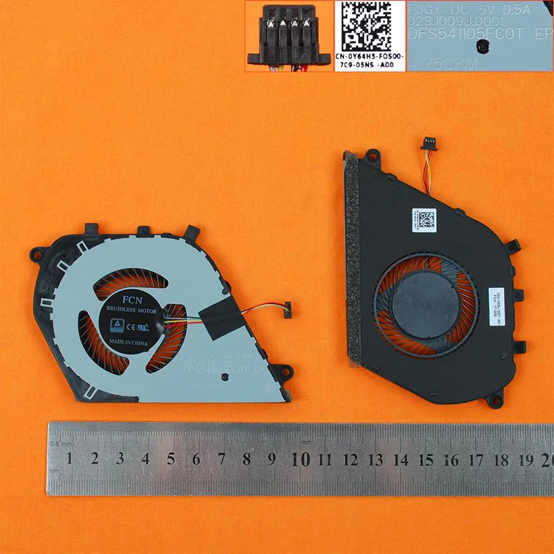 

Новый охлаждающий вентилятор для ноутбука DELL Inspiron 15-7000 15 7570 (2017 лет, оригинал) PN: 0Y64H5 DFS541105FC0T 023.1009J.0001