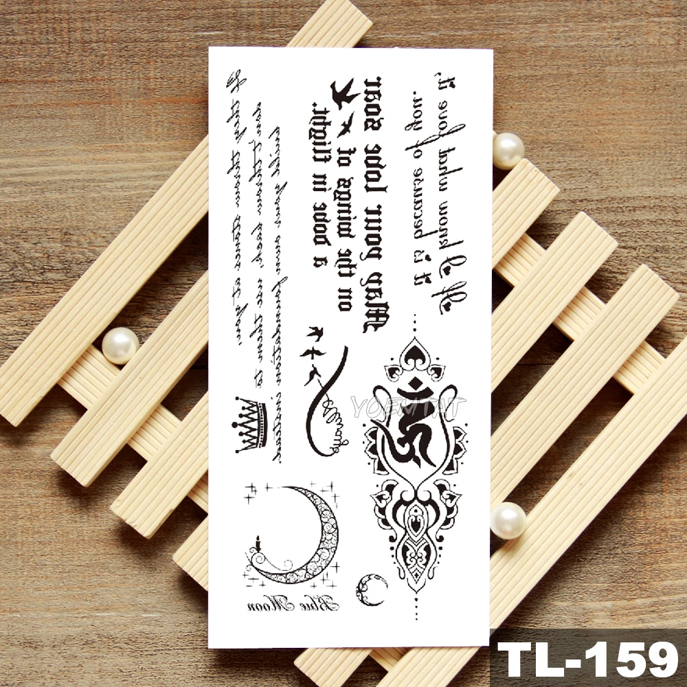 Водостойкая Временная тату наклейка с милыми маленькими английскими буквами