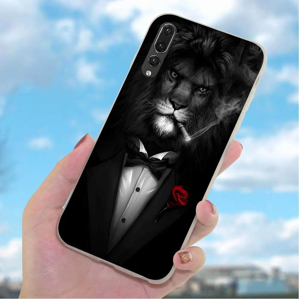 Мягкий ТПУ чехол для телефона с изображением льва тигра Huawei Mate 10 Pro 20 P8 P20 P30 P10 P9 Lite