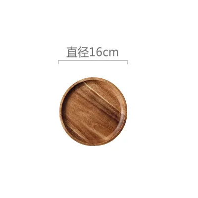16cm Твердый деревянный поднос из акации для торта, фрукта, сервировка десерта, поднос для свадьбы, дня рождения, вечеринки - Цвет: 16cm