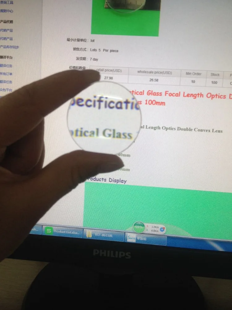 40 мм оптическое стекло фокусное расстояние оптика двойная выпуклая стеклянная