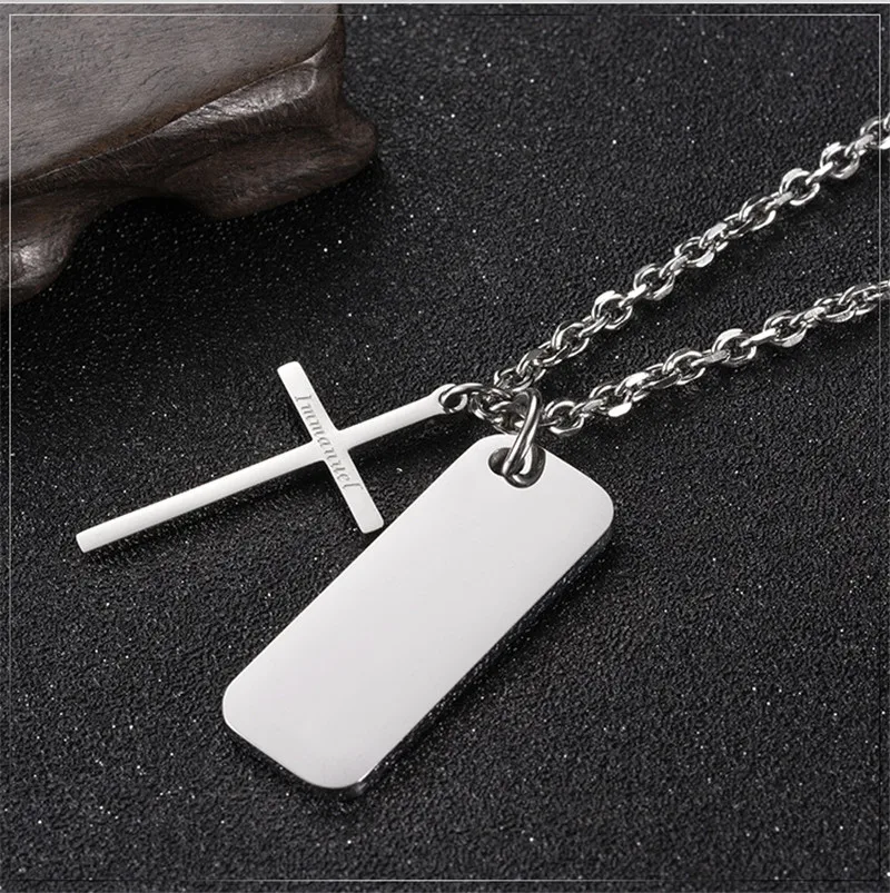 ER 2018 титана Иисуса Креста Neckless Мужчины лорды молитвенный кулон христианские