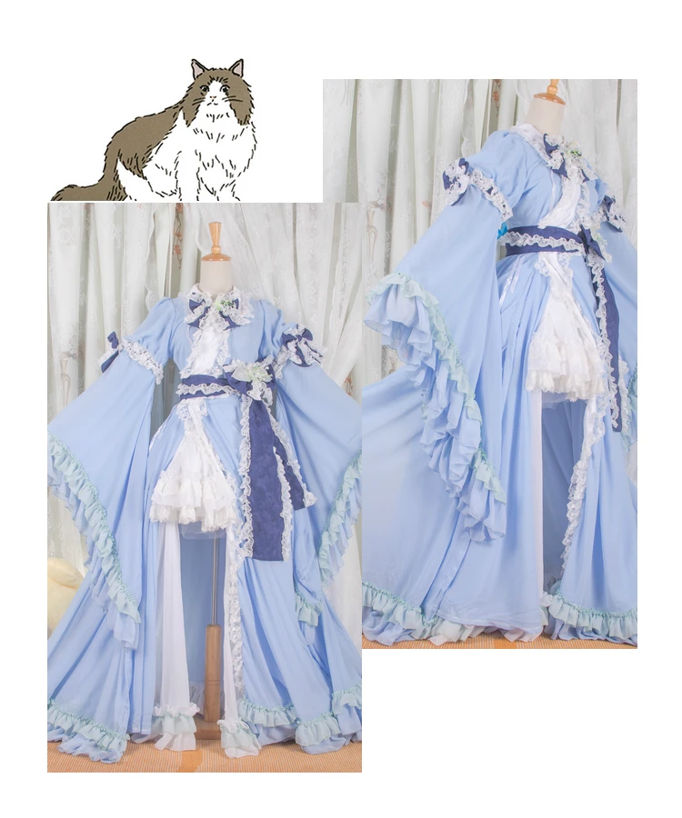 [Индивидуальное изготовление] Косплей Костюм из аниме проект Touhou Saigyouji Yuyuko платье