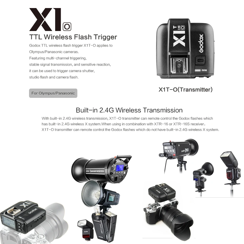 GODOX X1T-O TTL стробоскопа 1/8000s HSS 32 Каналы 2 4G Беспроводной ЖК-дисплей трансмиттер