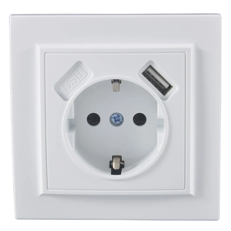 Single USB Двойной Порты usb и электрический настенная розетка usb настенное зарядное устройство адаптер ЕС socket5 V 2A, переключатель Мощность док-станции livolo,розетка с usb,розетка usb,розетки с usb, usb розетка - Тип: Single USB