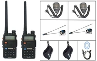 2pcs 2016 new baofeng uv 5r walkie talkie 2xbaofeng mics2xna 771 f natennas1xprogramming cable2x20b case