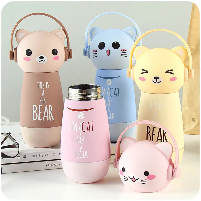 Candy Color Thermos Cups Girls Stainless Steel Vacuum Flasks Thermoses Travel Mugs School Cup My Water Bottles Sport Kids Bottle | Дом и сад