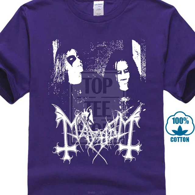 Mayhem футболка Dead Morbid норвежский черный металл Euronymous Hellhammer ватейн рукав футболка летние мужские футболки одежда - Цвет: Фиолетовый