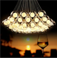modern art glass hanging lamp diy glass ball pendant light fixture g4 hanging light for living room bar restaurant ac85 265v