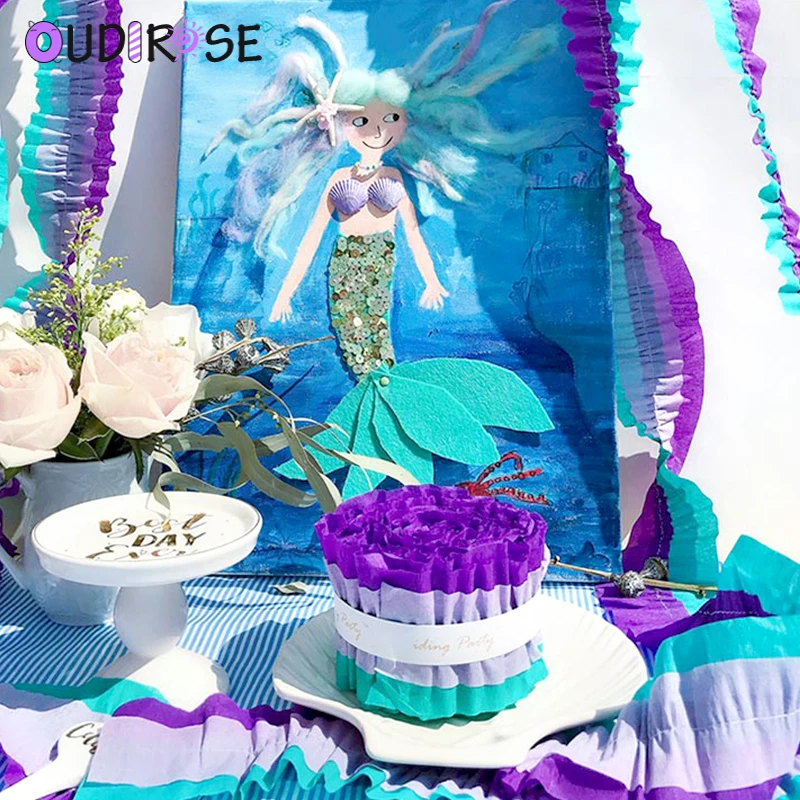 OUDIROSE 7 см * 3 м плиссированный бумажный венок с кисточками вечерние гирлянды DIY