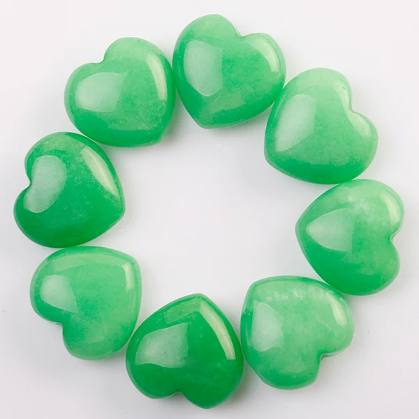 Malaysian jade Любовь Сердце-образный камень ювелирные изделия без отверстия натуральный агат кристалл драгоценный камень DIY производство серьги ожерелье свадебные аксессуары 16 шт./лот - Цвет: Malaysian jade