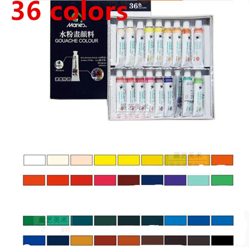 

Waterproof 36 Color 12ML Tube Acrylic Lacquer Color Nail Glass Art Canvas Paint Drawing Tools For Children DIYwatercolor paint