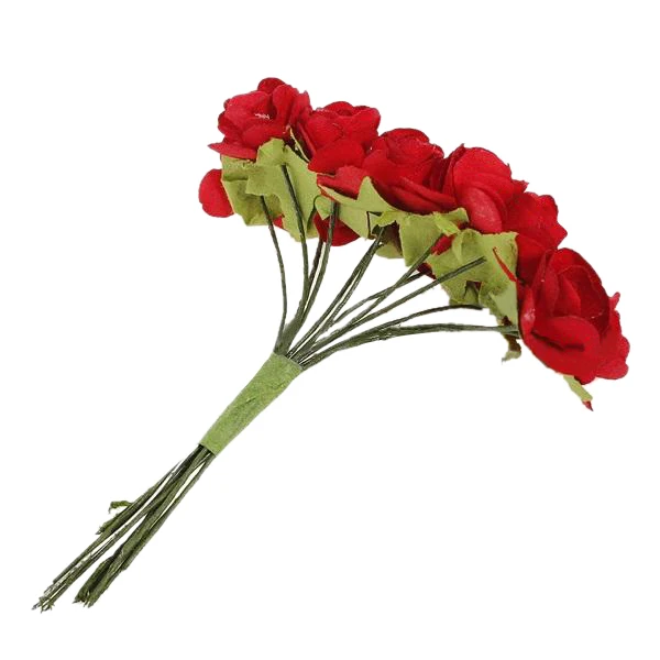 144 шт мини маленькая бумага искусственные розы цветы с бутонами DIY ремесло