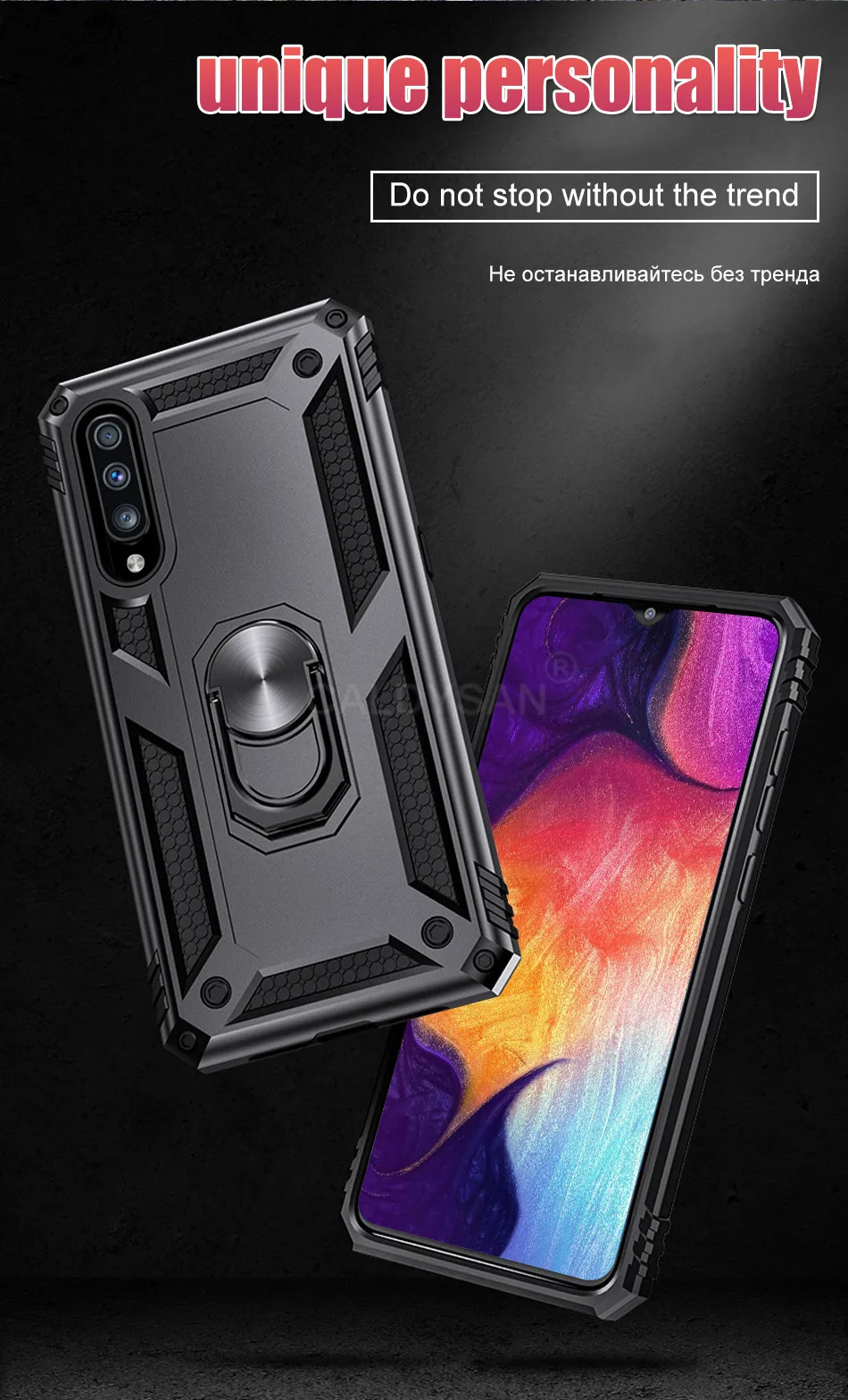Роскошный бронированный противоударный чехол для samsung Galaxy A50 A10 A30 A40 A70 M10 M20 S9 S10 S8 Note 8 9 автомобильный держатель кольцо чехол Крышка