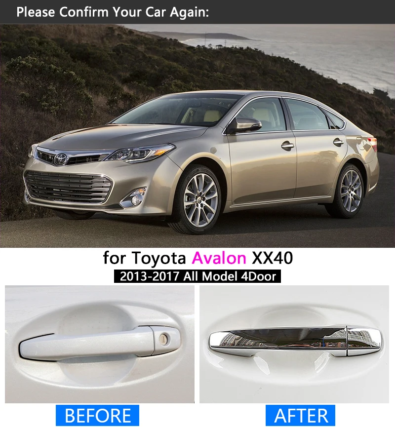 Набор хромированных накладок на ручки для Toyota Avalon 2013 2017 комплект отделки XX40 2014 2015