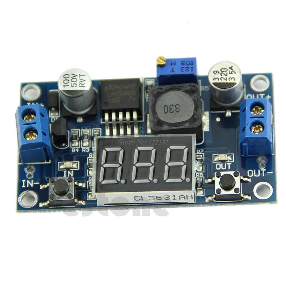 LM2596 DC 4 0 ~ 40 до 1 3 37 в светодиодный вольтметр понижающий модуль преобразователя