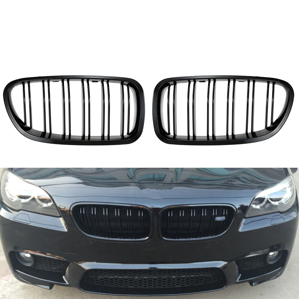 

Gloss Black Front Kidney Grill Racing Grille Dual line for BMW F10 F11 F18 5 Series M5 2010 -2017 520i 528i 535i 550i 535i