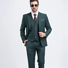 Классический деловой мужской костюм, Новое поступление 2019, брендовая одежда в английском стиле, винтажное однотонное платье, приталенный Свадебный костюм для мужчин