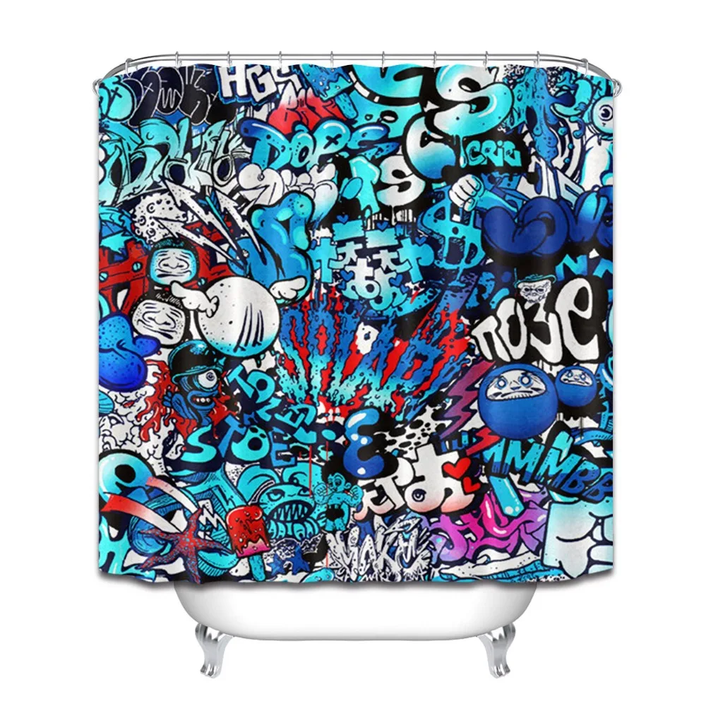 LB водостойкая Роскошная штора для душа с забавными рисунками из комиксов