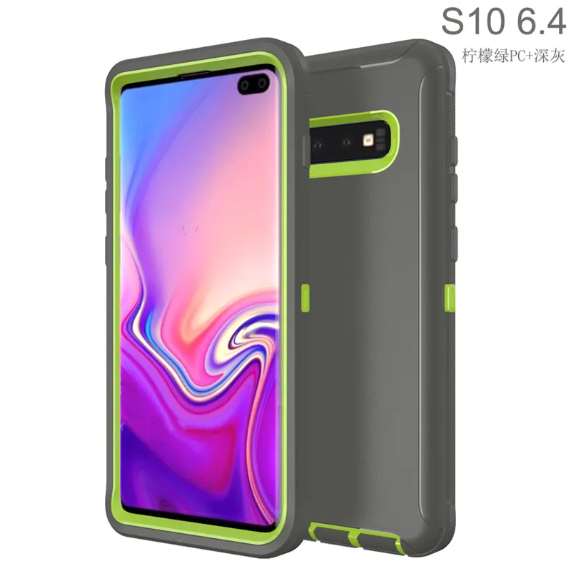 Для samsung s6 s7 s8 s9 s10 Plu note5 note8 note9 вращающийся Задний зажим для защиты экрана с зажимом для ремня на 360 градусов ударопрочный корпус - Цвет: Green