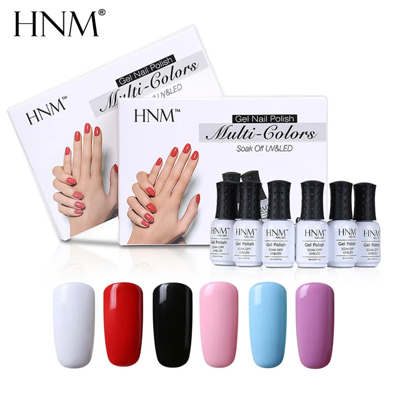 set 2 HNM Набор подарочных коробок, лак для ногтей, сделай сам, гибридный лак, эмаль, 6 шт./комплект, Классическая серия, набор, УФ-гель для ногтей - Цвет: set 2