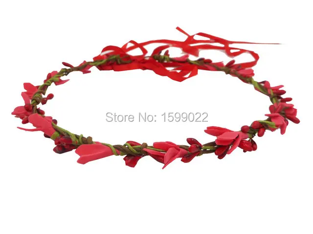 

Hand Craft Female Pip Berries Flower Crown Red Simple Bridesmaid Hair Pieces Bohemian Wedding Accessories Diy Christmas Headwear