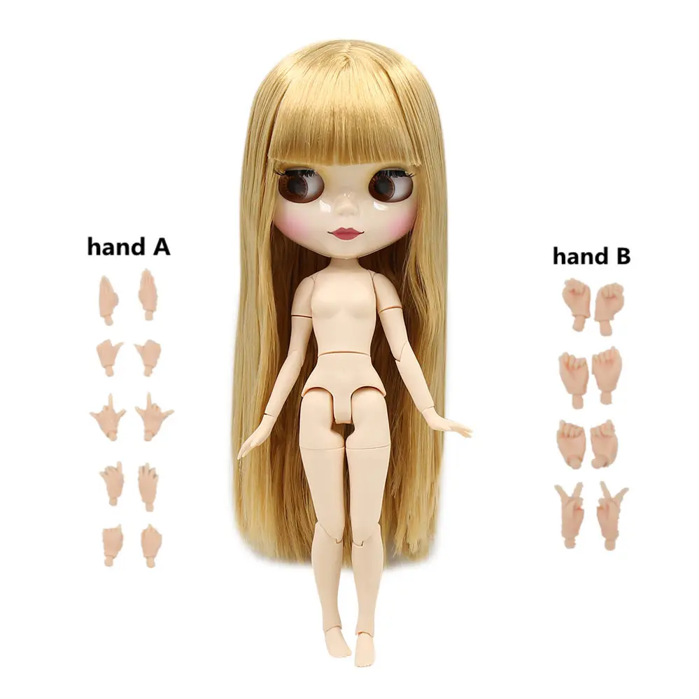 Светло-серый Ледяная фабрика Blyth кукла шарнир тело DIY обнаженные игрушки BJD модные куклы девушка подарок новое специальное предложение на продажу с ручной набор A& B - Цвет: Светло-серый