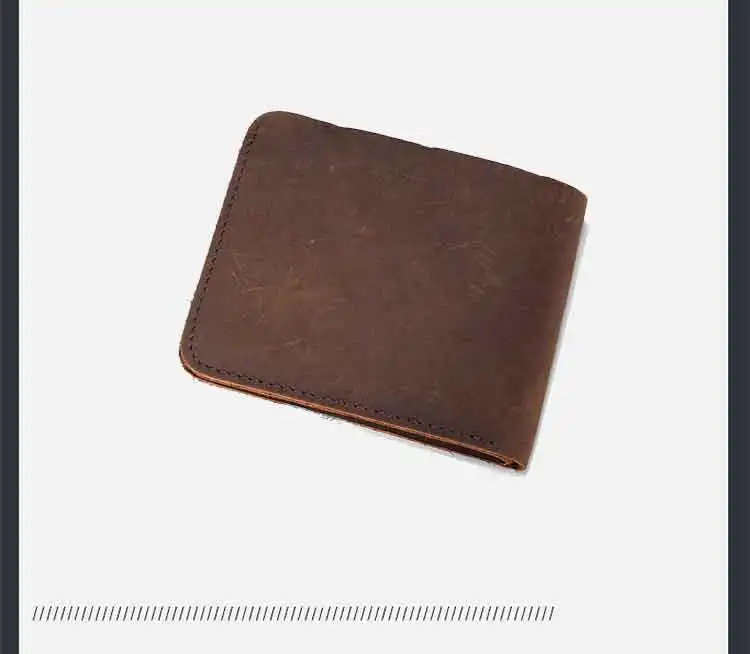 Винтажные мужские кошельки из натуральной кожи, тонкий мужской кошелек, держатель для карт, Воловья кожа, Crazy horse, кожаный кошелек для мужчин, PJ004