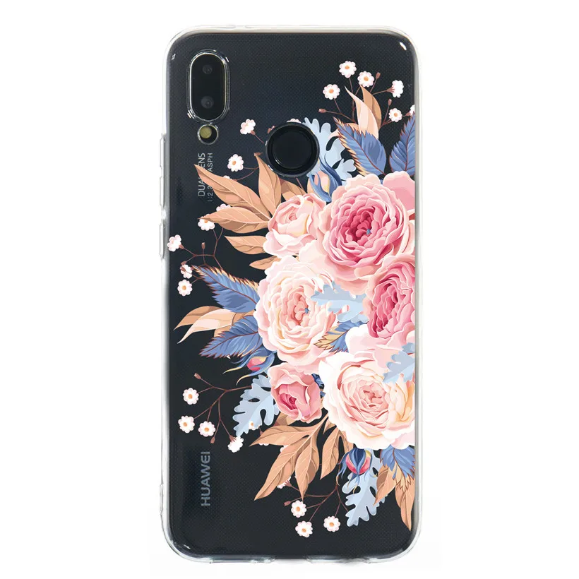 Чехол HEMASOLY с цветочным рисунком для huawei P20 Lite чехол Pro силиконовый окрашенный