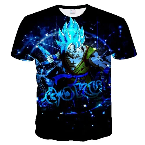 Новинка, мужская и женская персональная аниме Dragon Ball Z, 3D печать, футболка классная, модная, удобная, с коротким рукавом, креативная рубашка - Цвет: TXUO-545