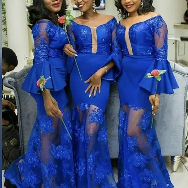 Royal Blue Bridesmaid Dresses vestido madrinha Maid Of Honor Dress brautjungfernkleid Long Dress for Wedding Party for Woman