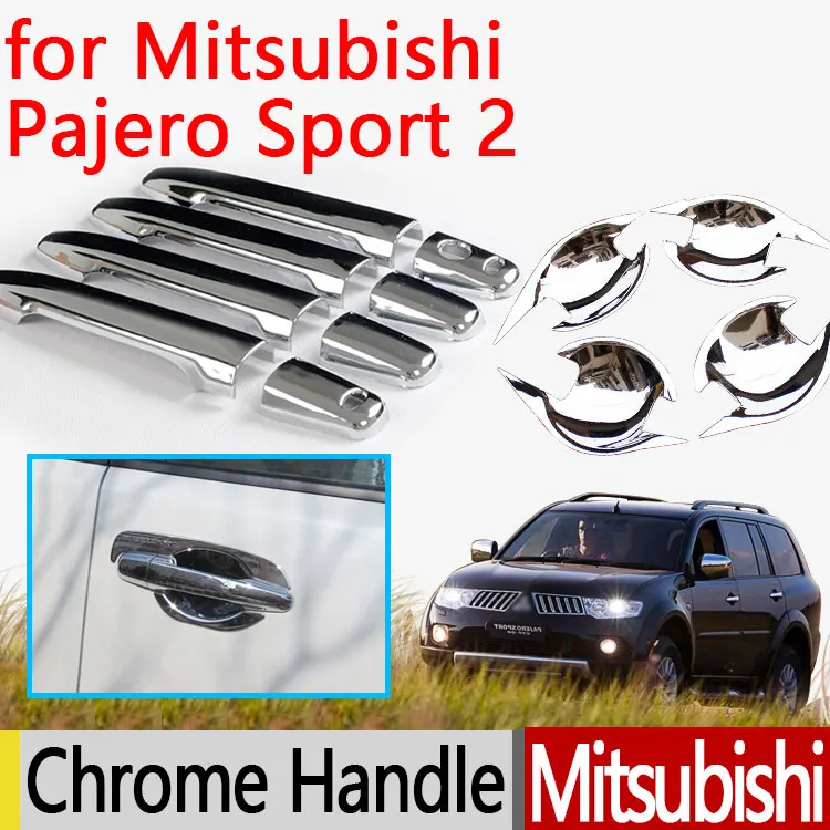 Хромированная накладка на дверную ручку для Mitsubishi Pajero Sport 2 2008 2015 2011 2012 2013 2014