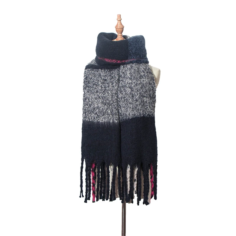Autumn and winter British style Stitching tassel the New hot women's elegant generous simple temperament scarf |