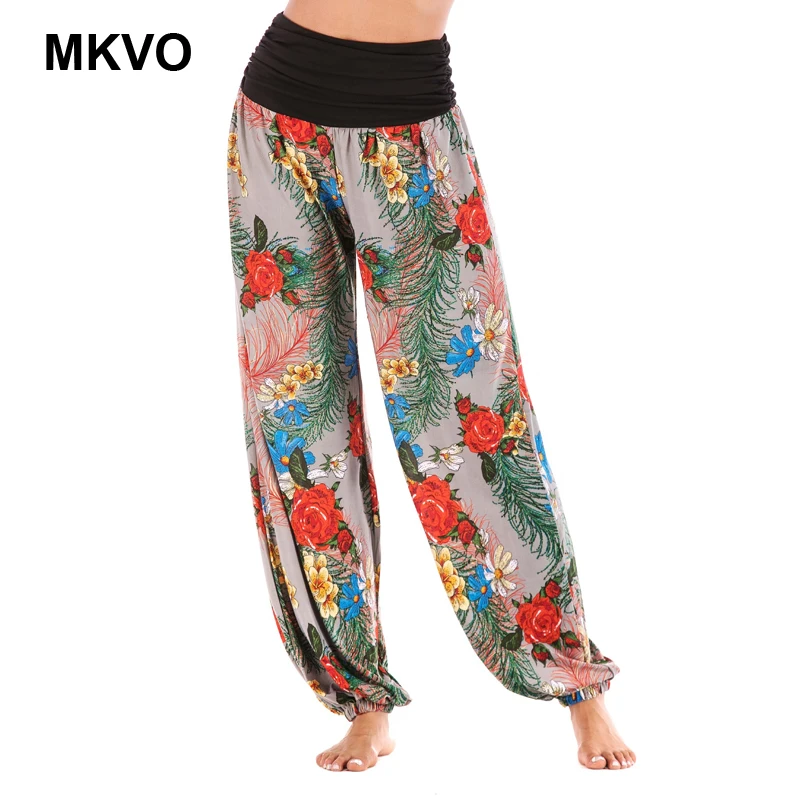 Высококачественные женские брюки boho с леопардовым принтом Стрейчевые высокой