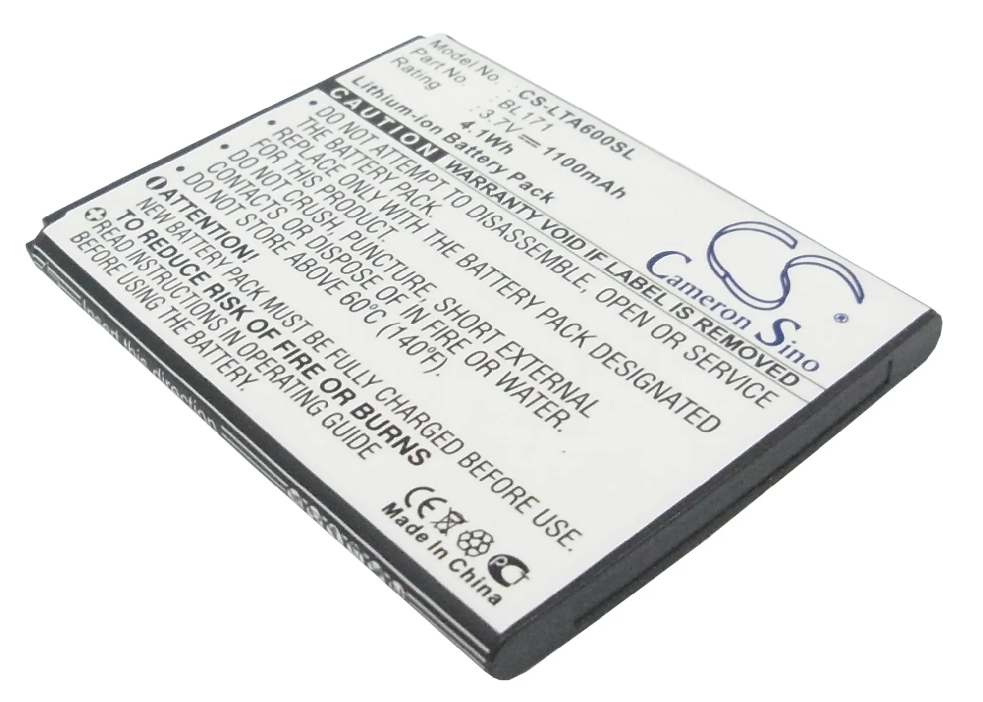 Аккумулятор Cameron Sino 1100mAh BL171 Для Lenovo A356 A368 A376 A390 A390T A50 A500 A60 A65|battery bl171|cameron sinobl171 battery |