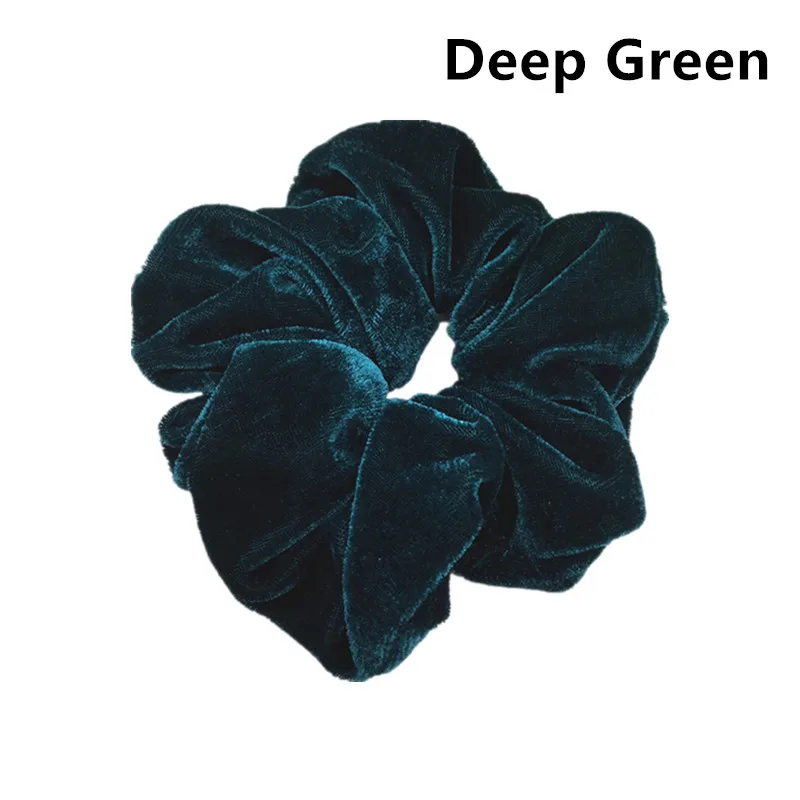 deep green Новые Большие резинки для волос для женщин большие резинки для волос веревки для густых волос Audlt аксессуары для волос PT037 - Цвет: deep green